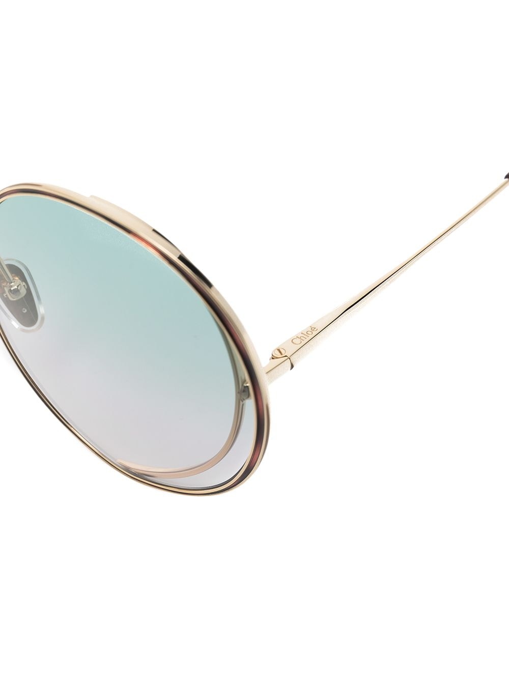 Shop Chloé Oversize Round-frame Sunglasses In Gold