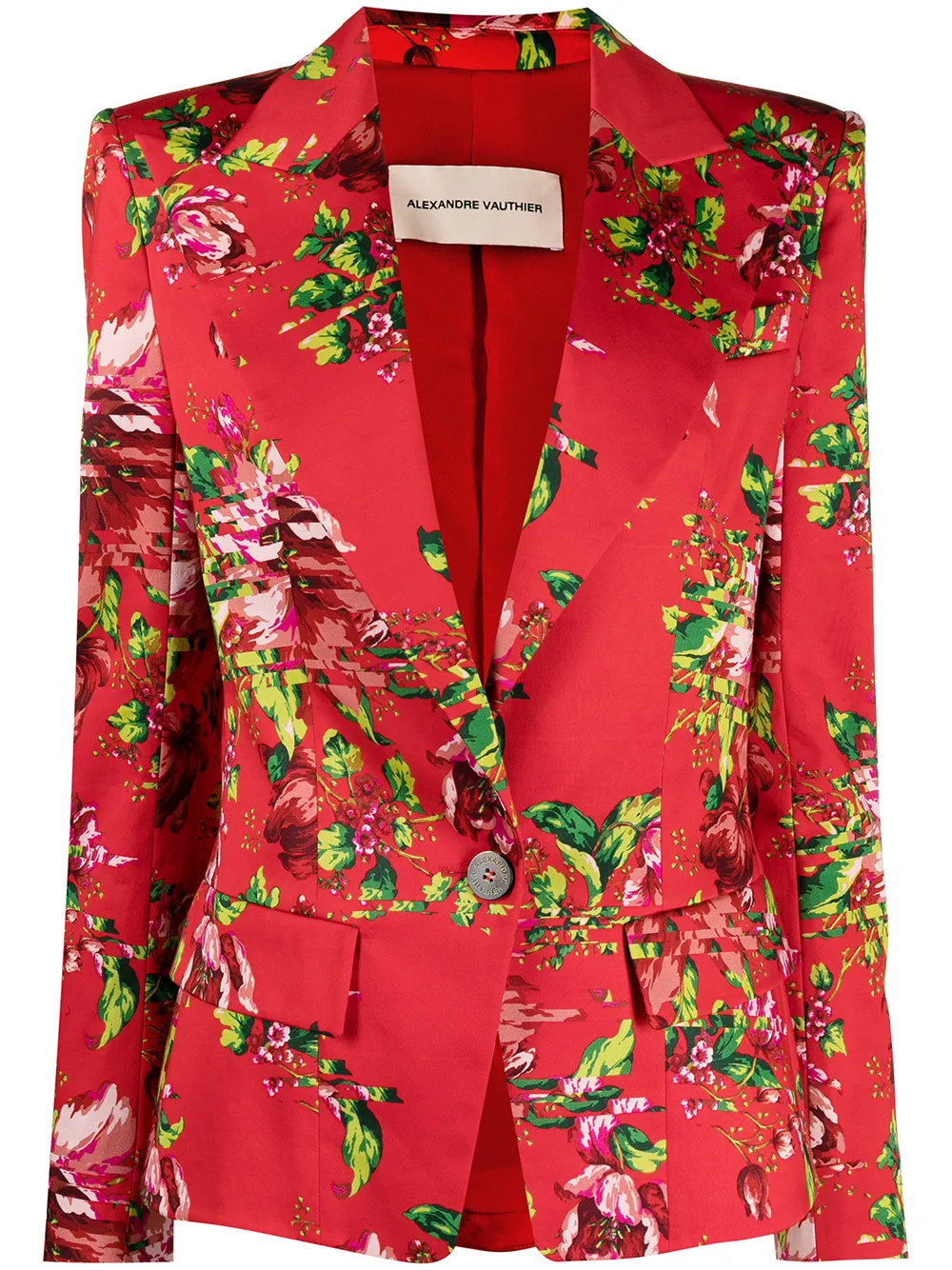 Alexandre Vauthier однобортный блейзер с цветочным принтом