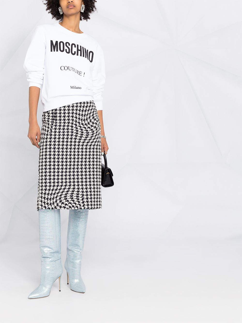 фото Moschino толстовка с круглым вырезом и логотипом