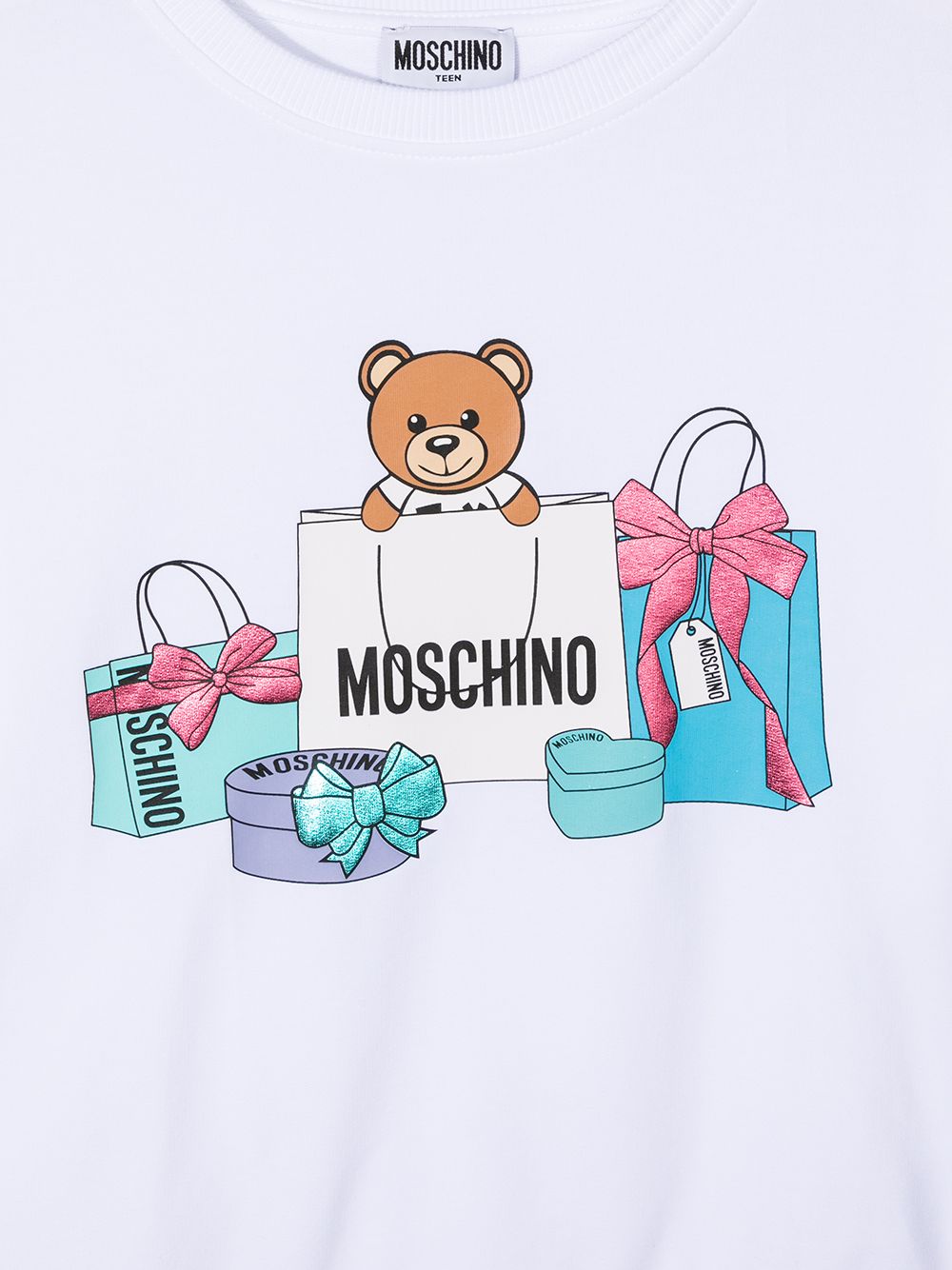 фото Moschino kids толстовка с принтом teddy bear