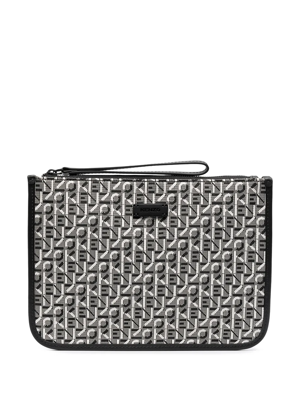Click to view more detailed imagery on our partner's website Kenzo Courier Gusseted Jacquard Clutch In Black