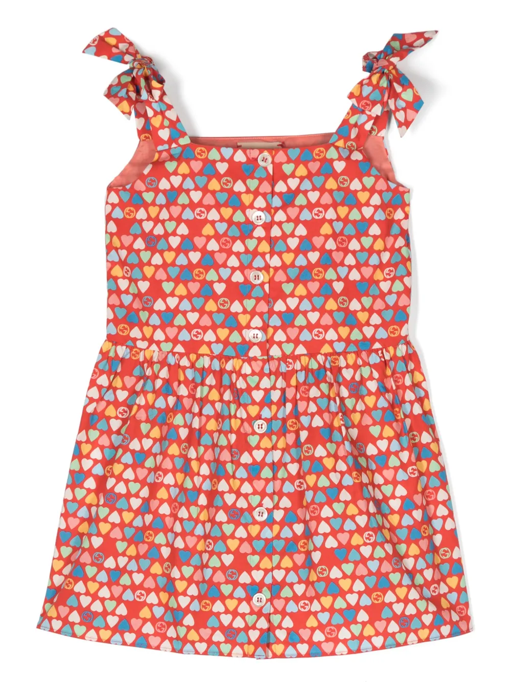 Gucci Kids heart-rint dress - Red