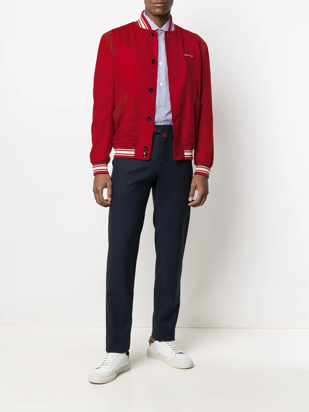 фото Kiton бомбер с вышитым логотипом