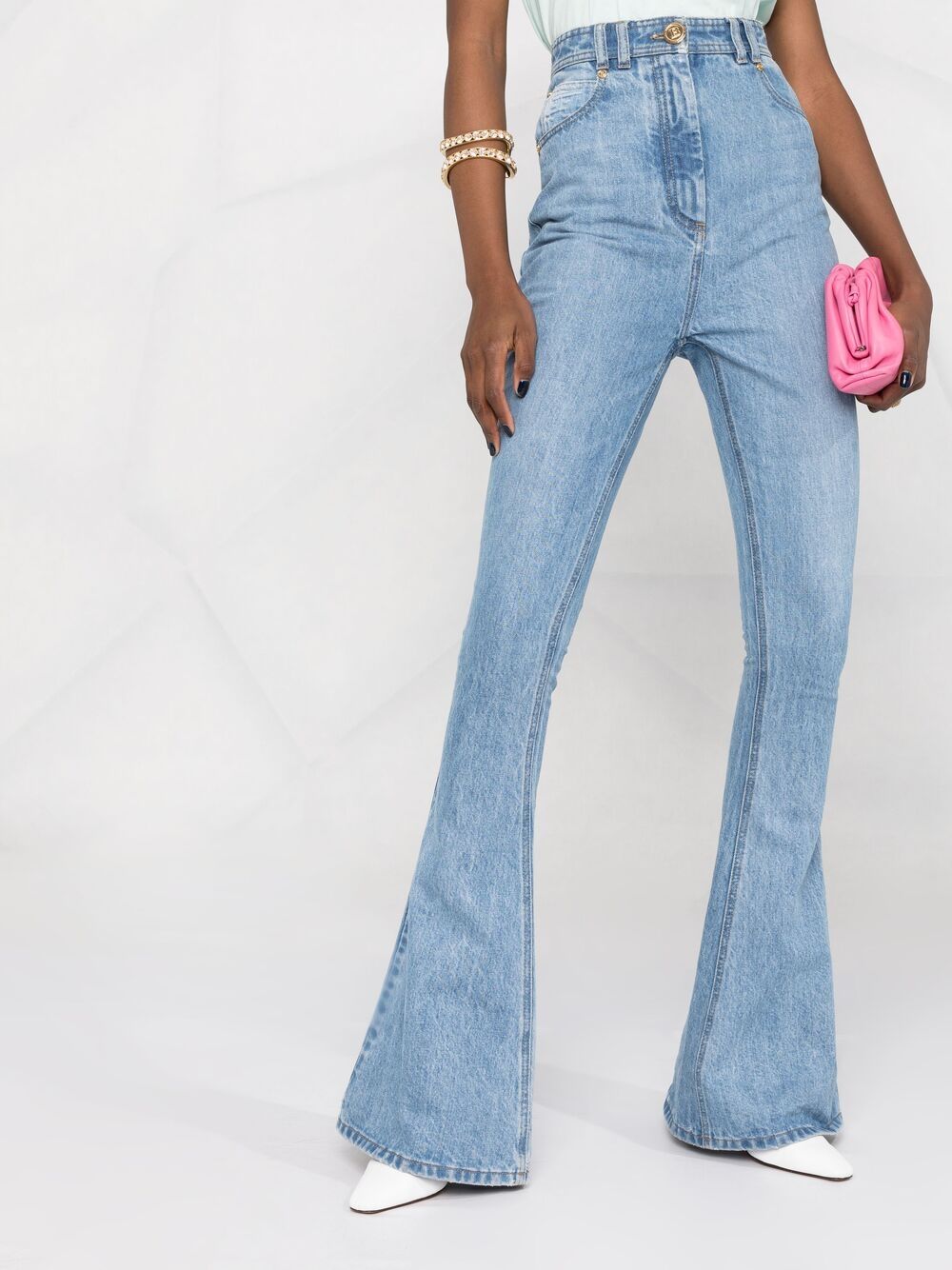 фото Balmain расклешенные джинсы с монограммой