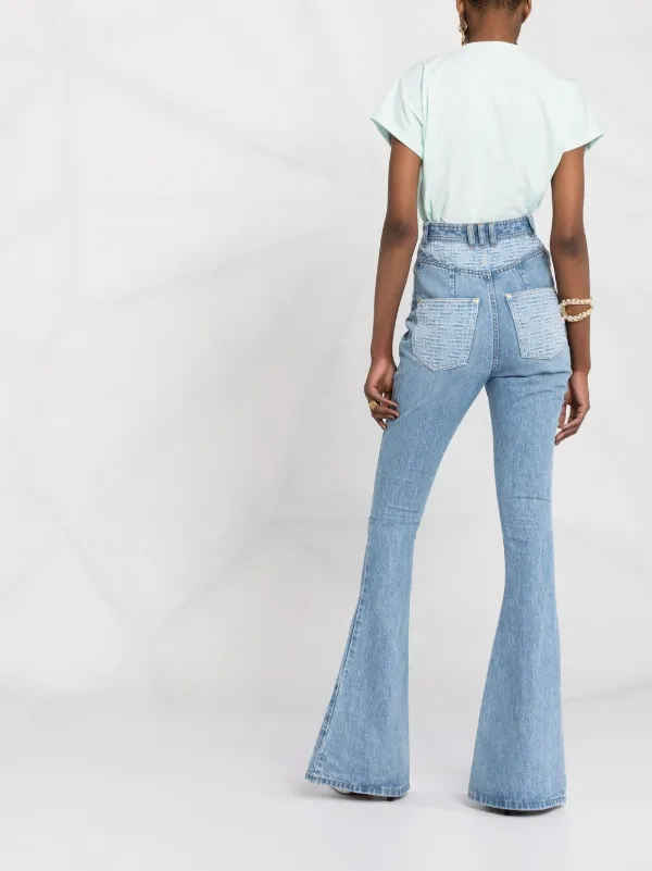 Balmain monogram-detail Flared Jeans 