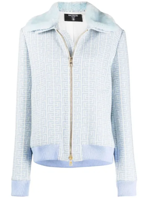 Balmain جاكيت صوف بزينة مونوغرام