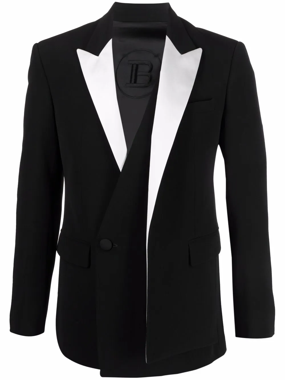 peak-lapel double-breasted jacket