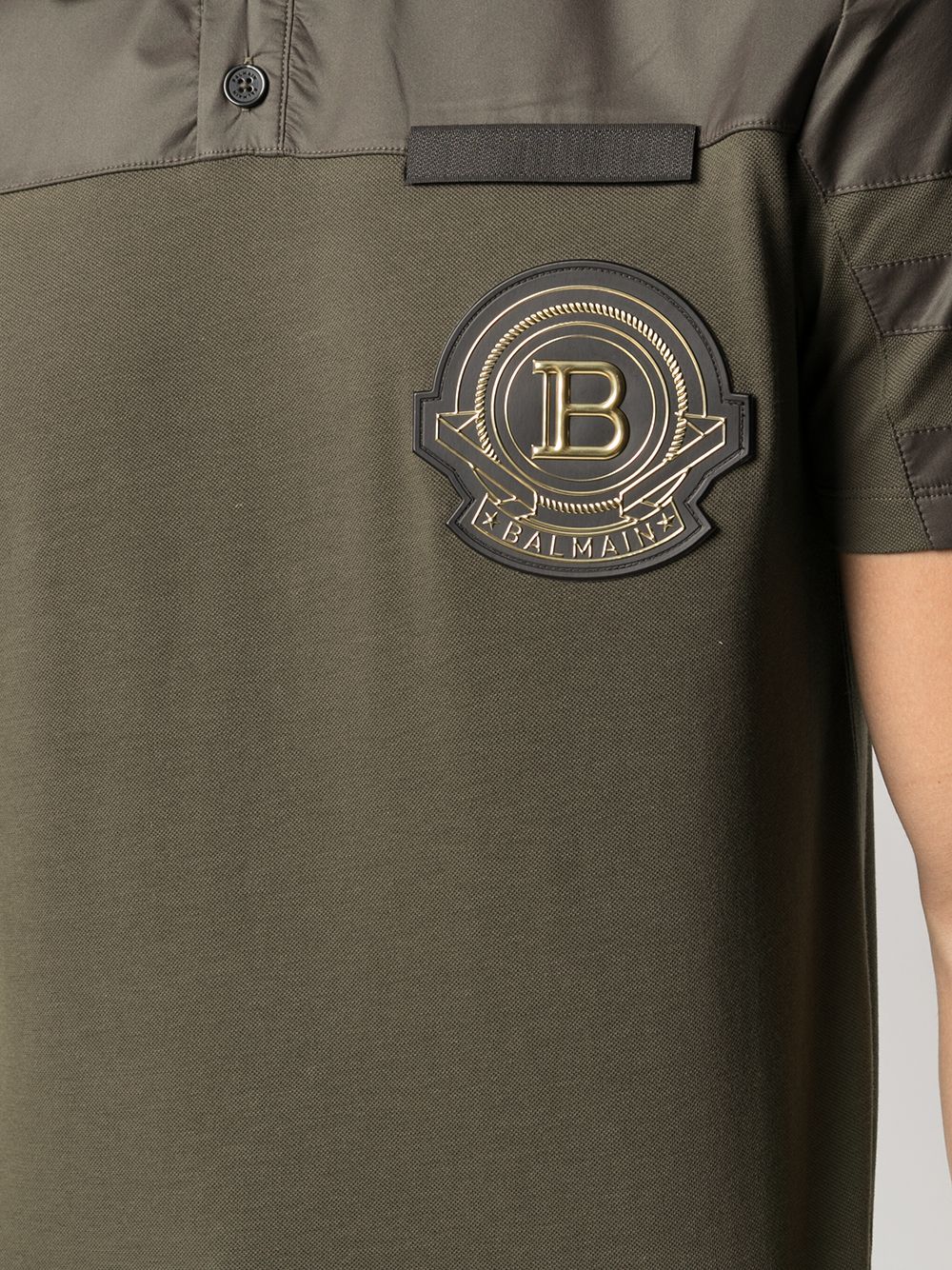 фото Balmain рубашка поло с нашивкой-логотипом