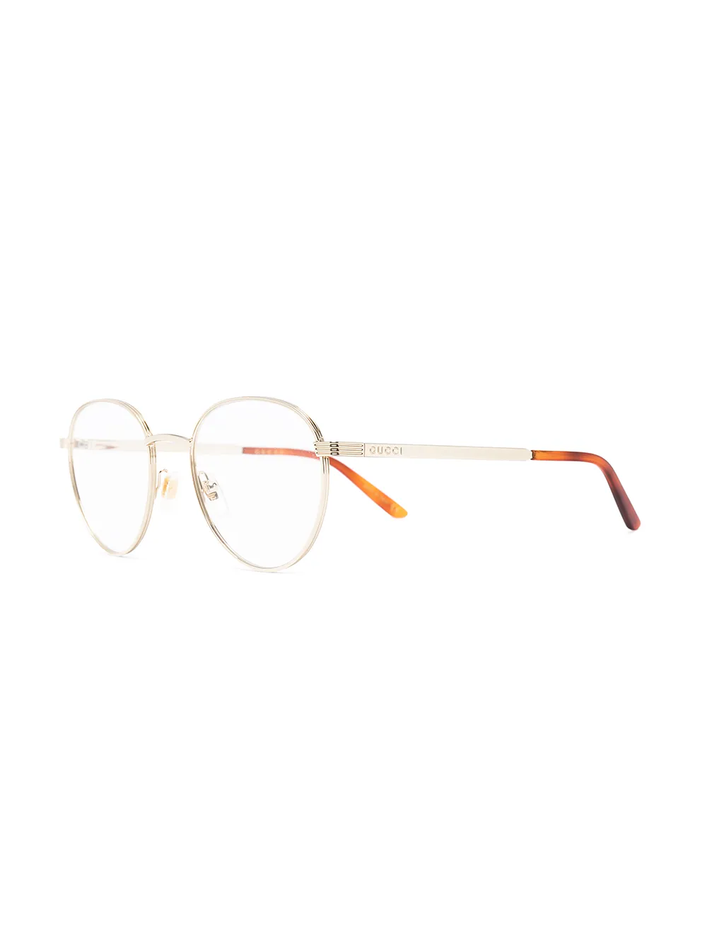 Gucci Eyewear Bril met rond montuur Zilver