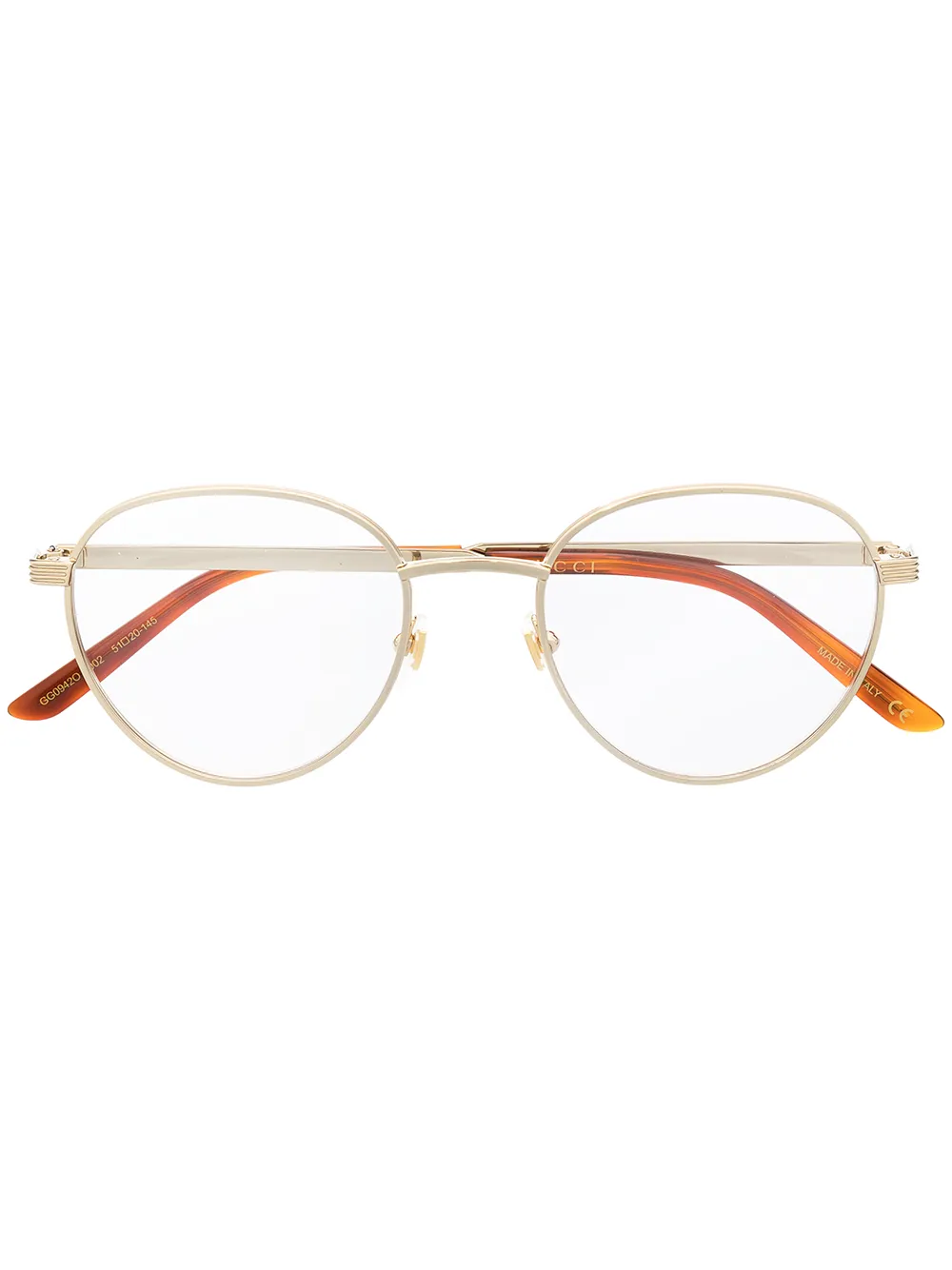 Gucci Eyewear Bril met rond montuur Zilver