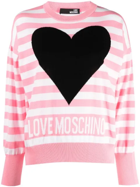 Love Moschino striped logo-print sweatshirt