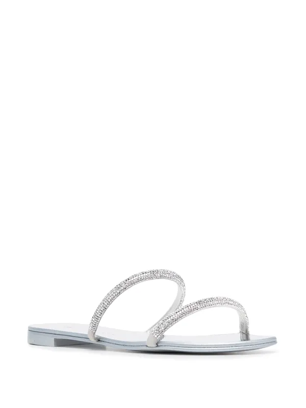 Sandales Giuseppe Zanotti Argent Ton Cristal Orné Hali Tropical - Taille EU 35