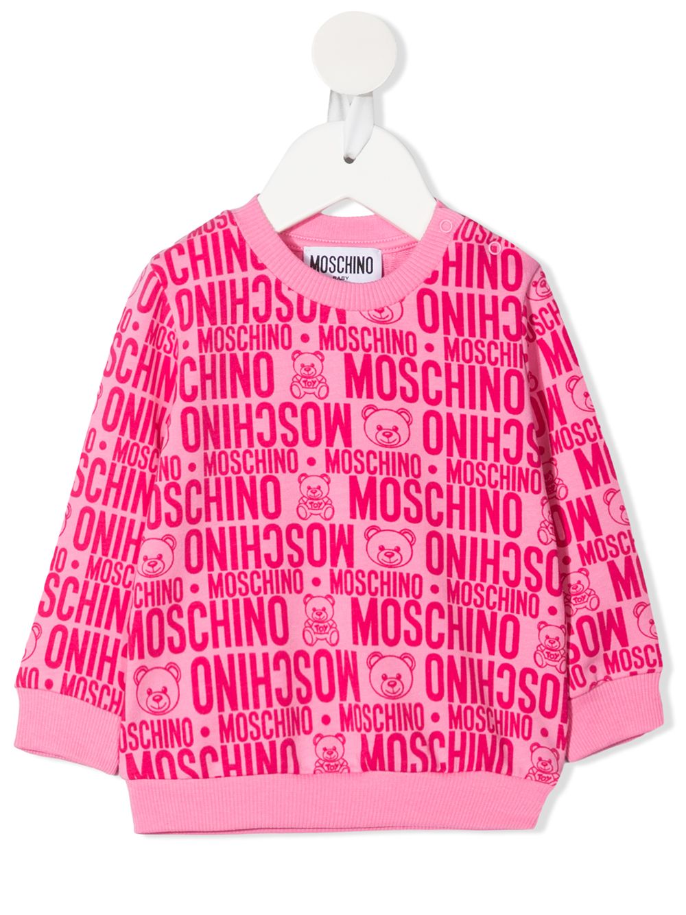 фото Moschino kids толстовка с круглым вырезом и логотипом