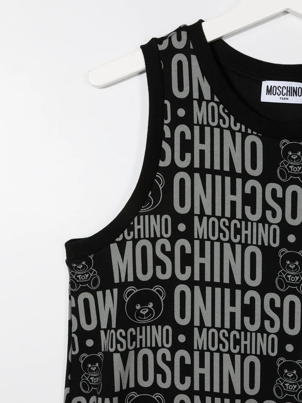 фото Moschino kids короткое платье без рукавов с логотипом