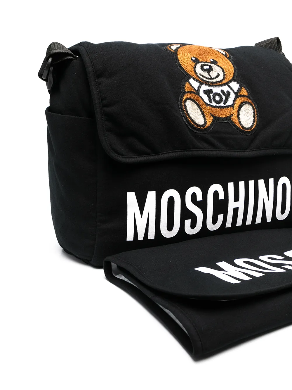 фото Moschino kids пеленальная сумка с логотипом teddy