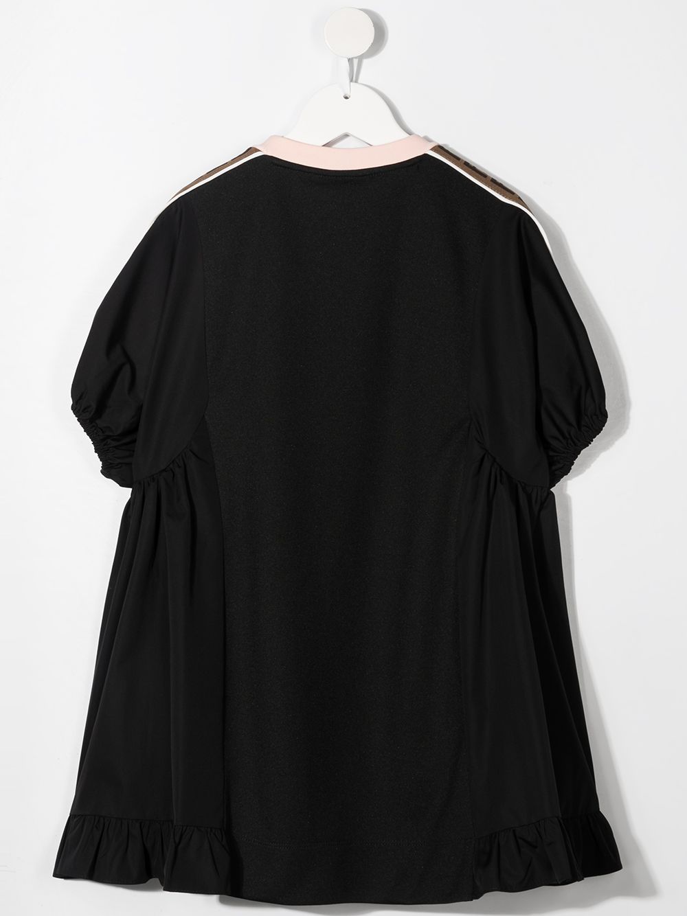 Shop Fendi Logo-print Short-sleeve Dress In Black
