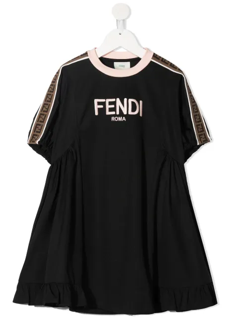 Fendi Kids logo-print short-sleeve dress