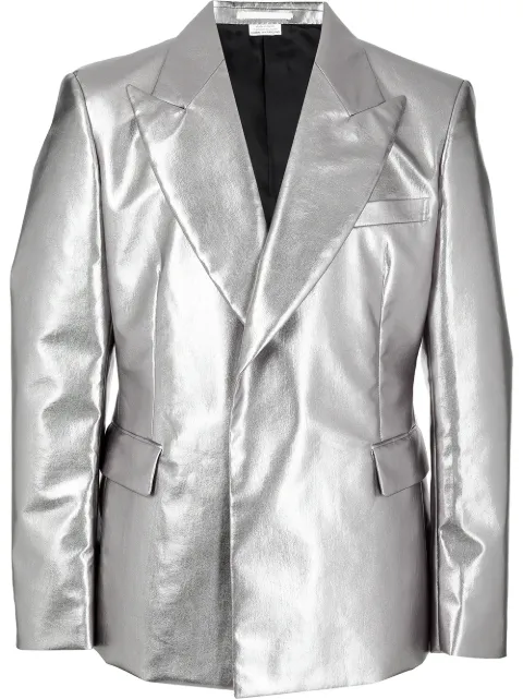 topshop silver blazer