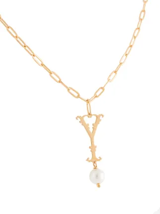 Simone Rocha Y pearl initial necklace 