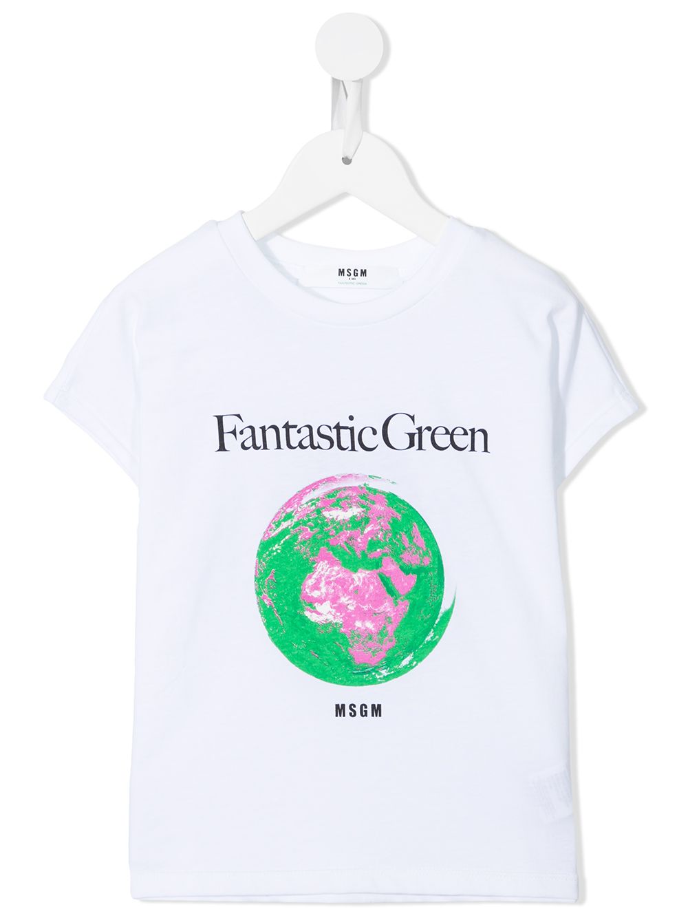 фото Msgm kids футболка с принтом fantastic green