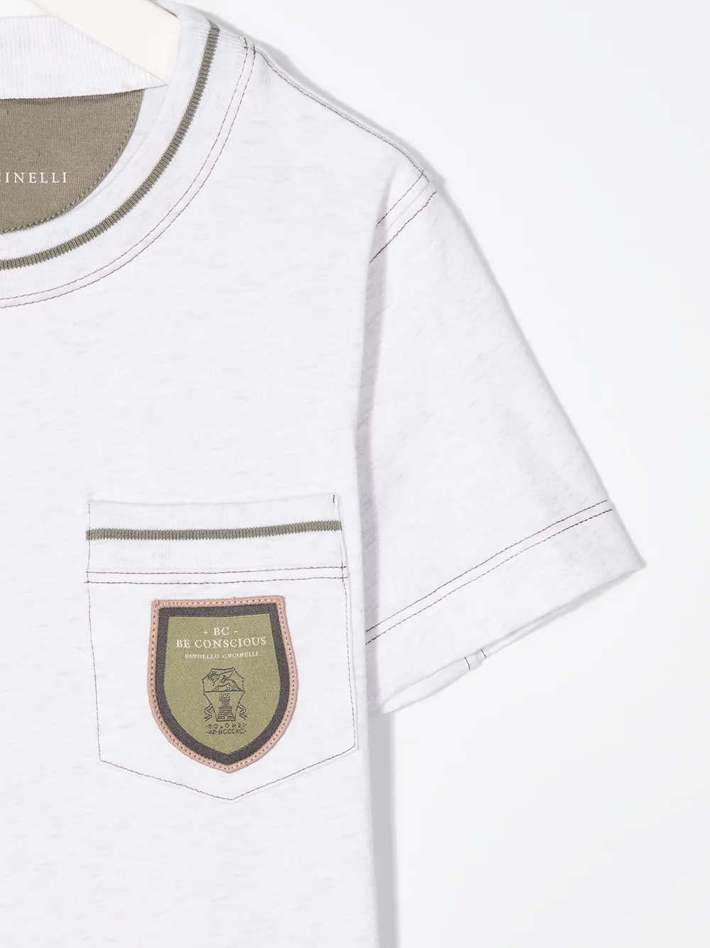 фото Brunello cucinelli kids футболка с нашивкой-логотипом