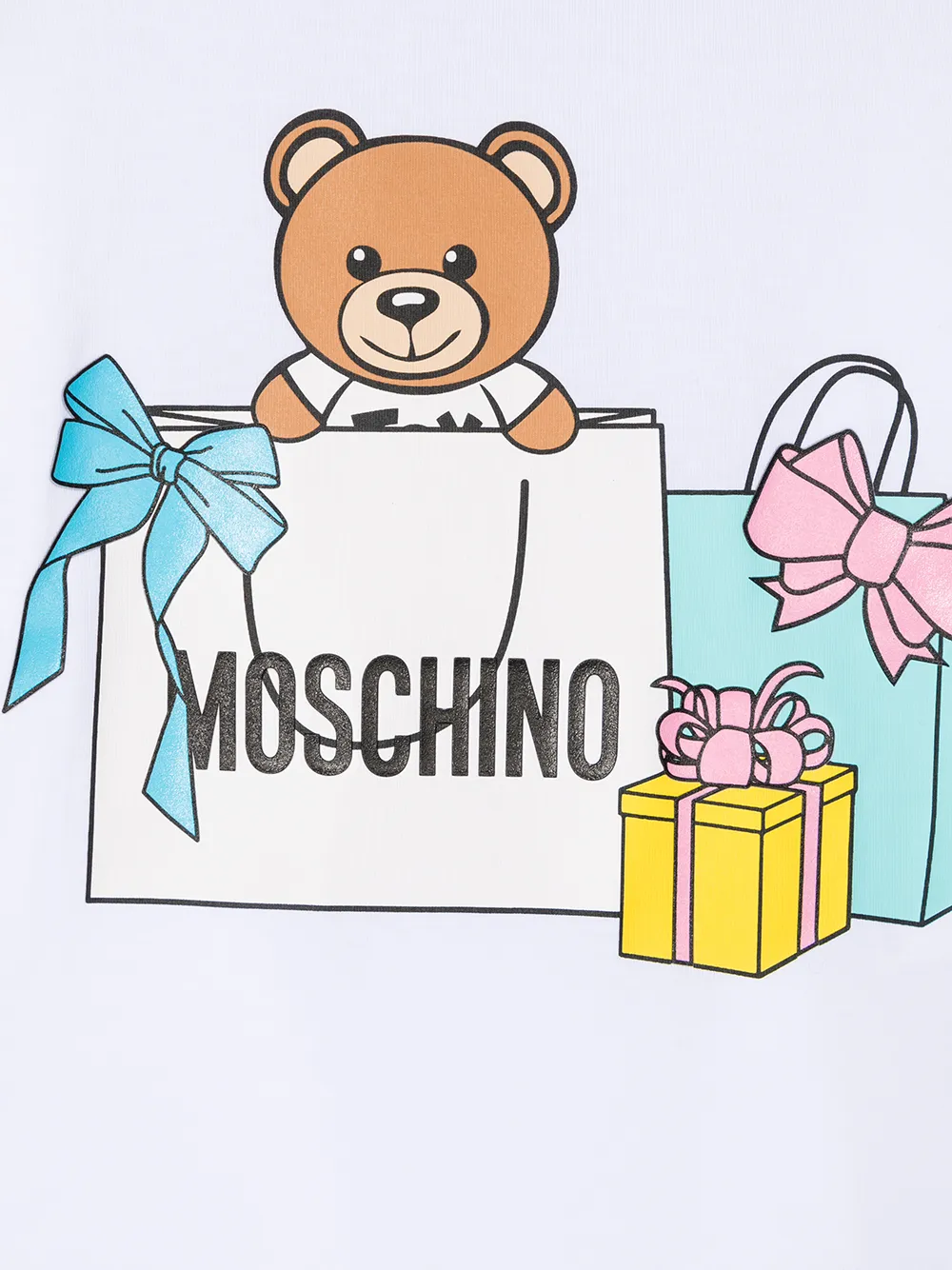 фото Moschino kids футболка teddy bear с бантом