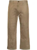 Junya Watanabe MAN embroidered cropped chinos - Brown