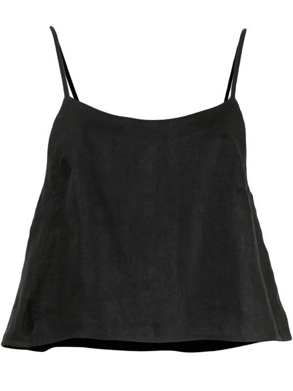 Bondi Born Flared Cropped Slip Top in Black