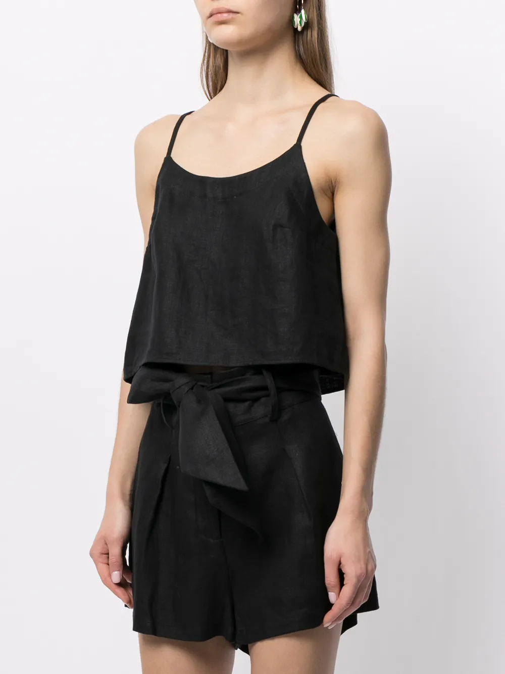 Bondi Born Women's Rouleau Linen Camisole Top In Black