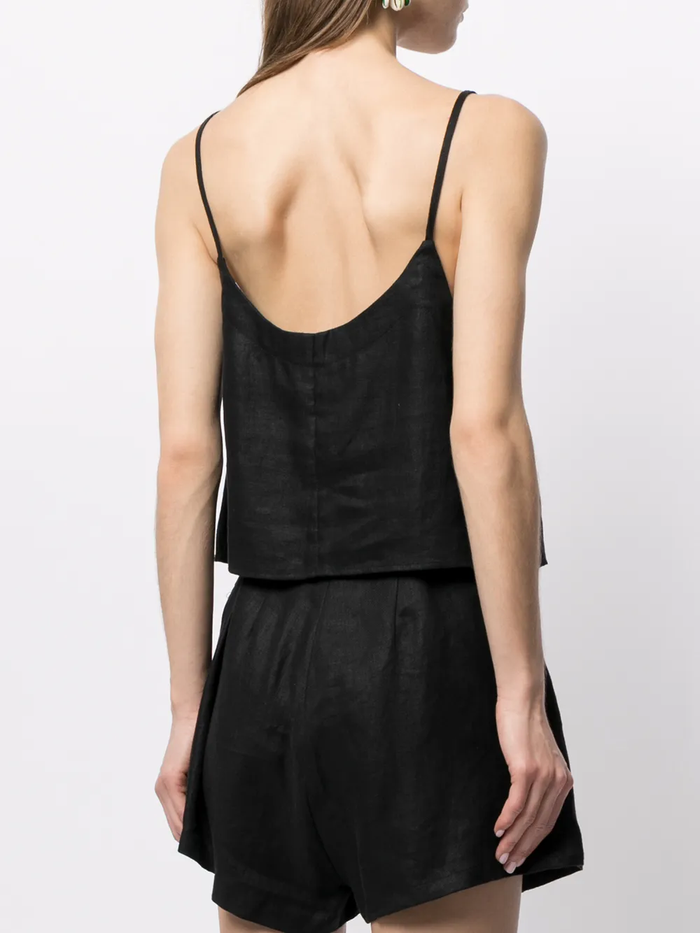Bondi Born Women's Rouleau Linen Camisole Top In Black