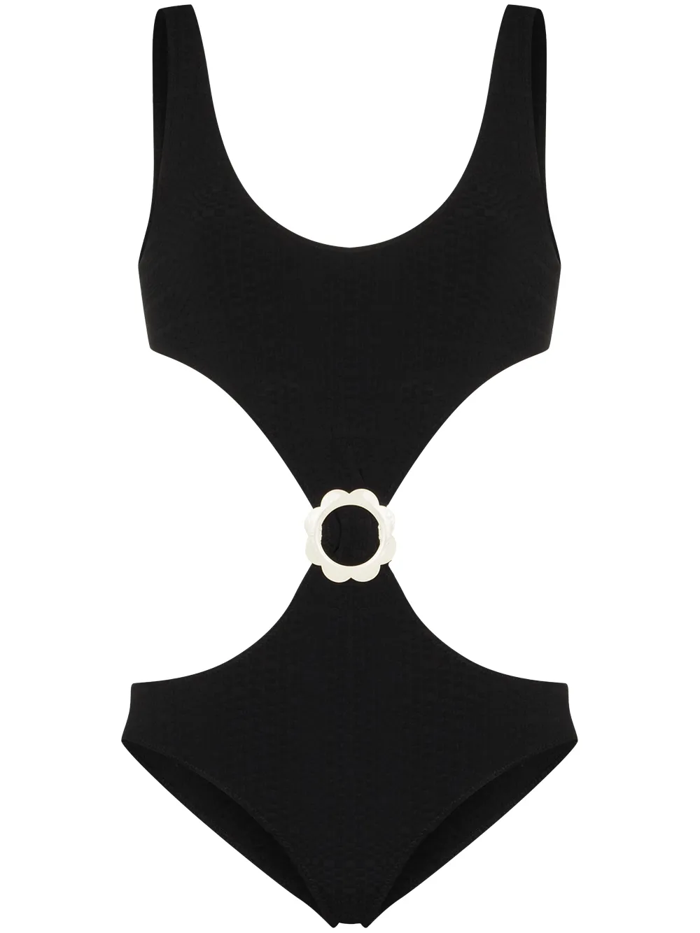 LISA MARIE FERNANDEZ FLORAL-BUCKLE CUT-OUT SWIMSUIT