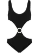 Image 1 of Lisa Marie Fernandez floral-buckle cut-out swimsuit