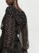 Saint Laurent Blusa com poás e detalhe de babados