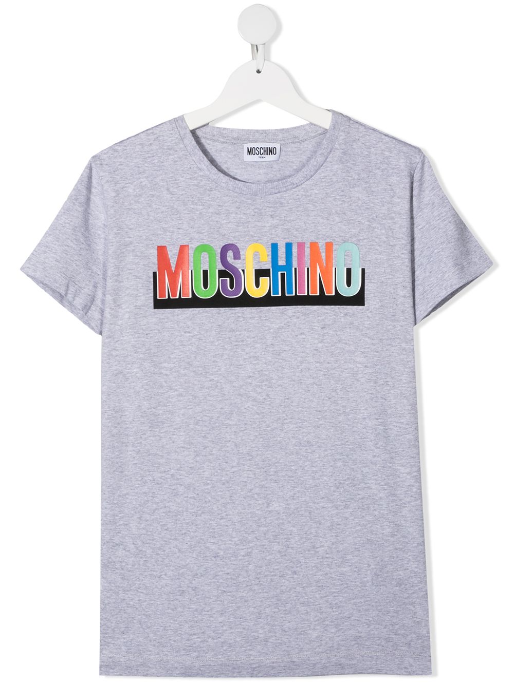 фото Moschino kids футболка в стиле колор-блок с логотипом