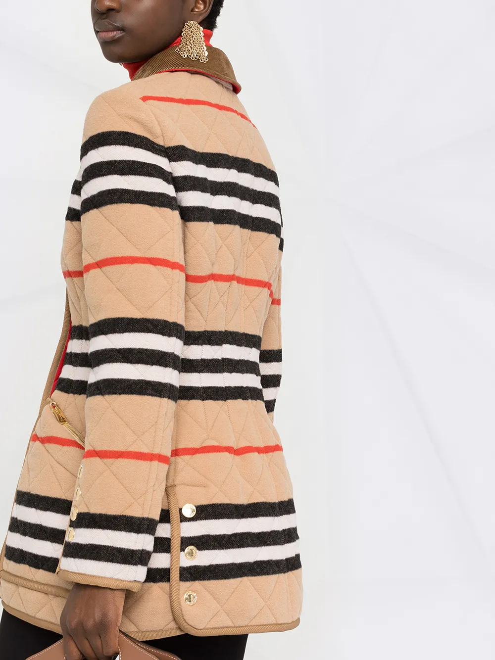 фото Burberry стеганая куртка в полоску icon stripe