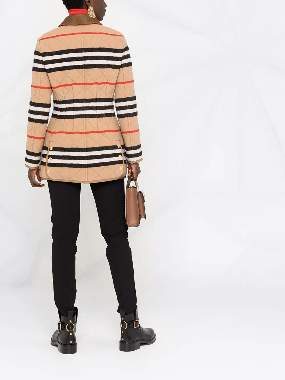 фото Burberry стеганая куртка в полоску icon stripe