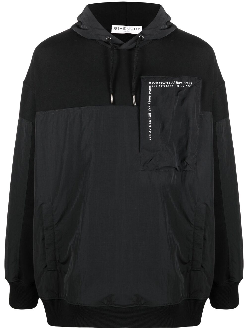 Shop Givenchy panelled logo hoodie with Express Delivery - FARFETCH