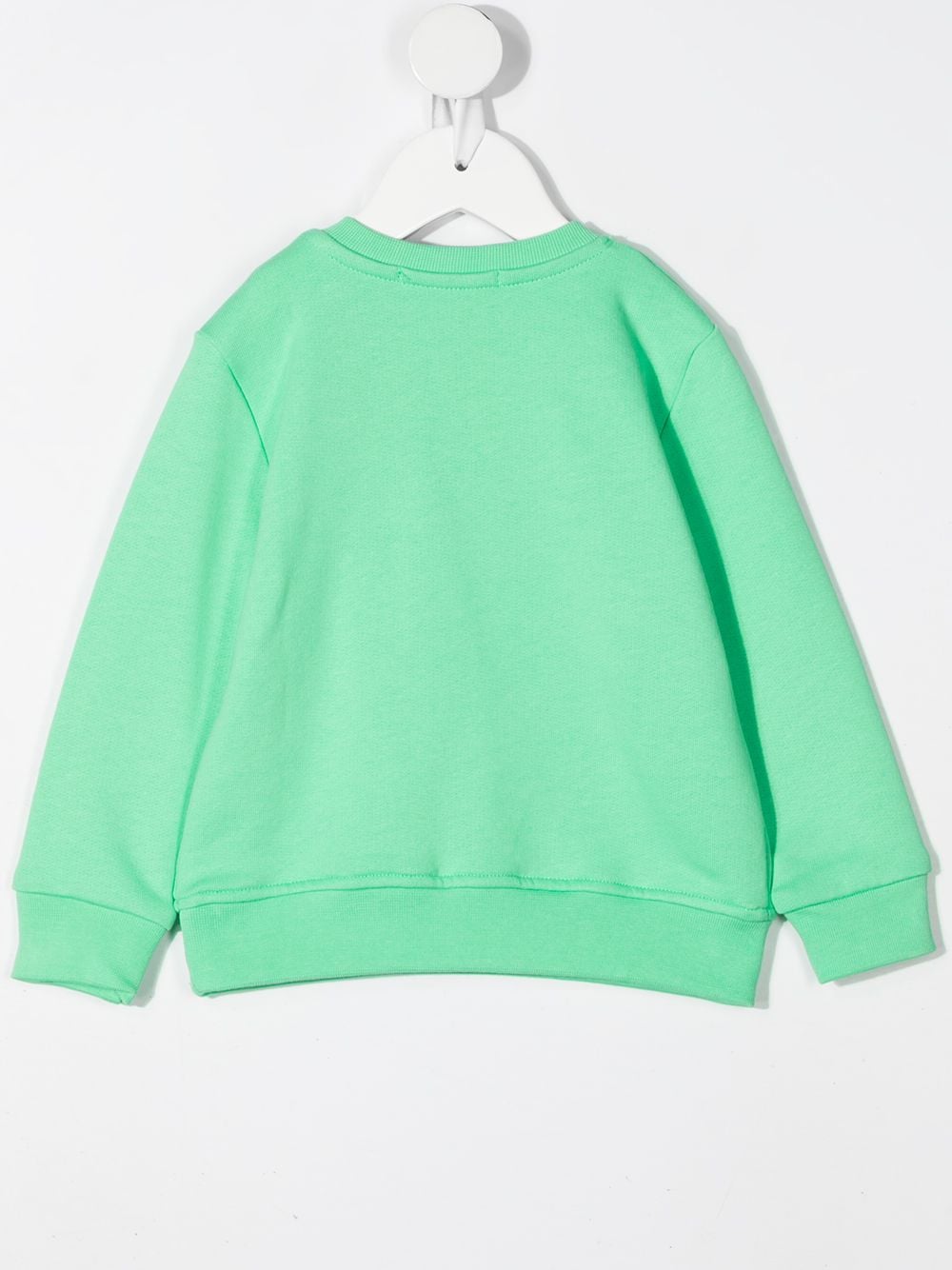 Shop Msgm Logo-print Cotton Sweatshirt In Green