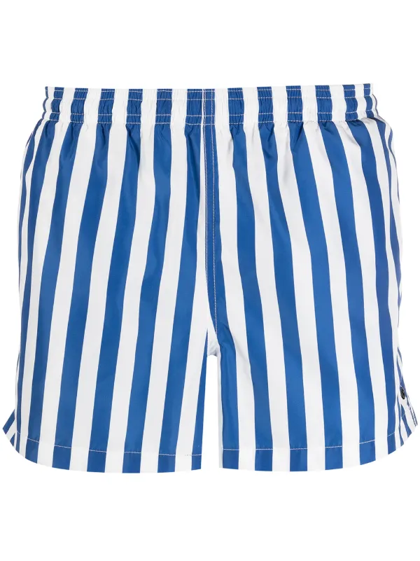 Blue and white striped board shorts Clearance