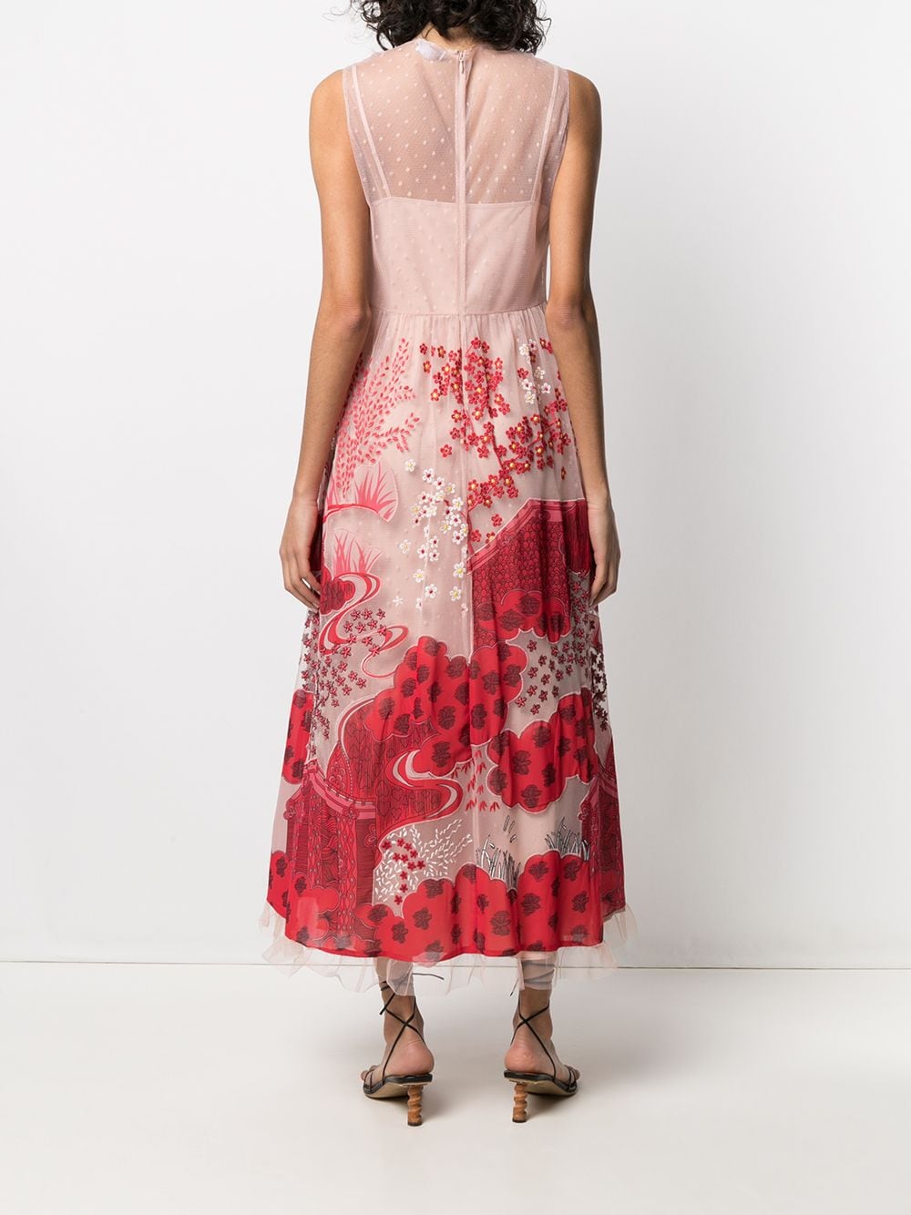 фото Red valentino платье с цветочной вышивкой