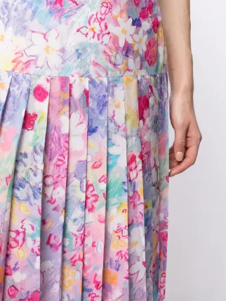 Spring Meadow print pleated skirt展示图