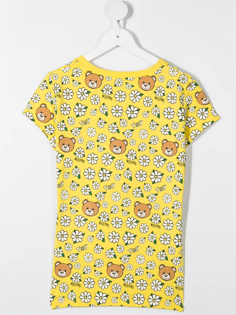 фото Moschino kids футболка с цветочным принтом и круглым вырезом