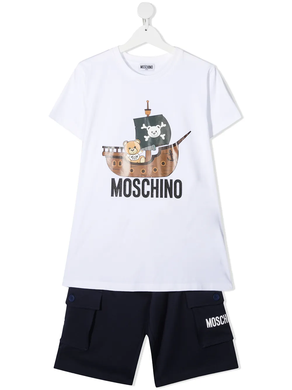 фото Moschino kids спортивный костюм с принтом teddy bear