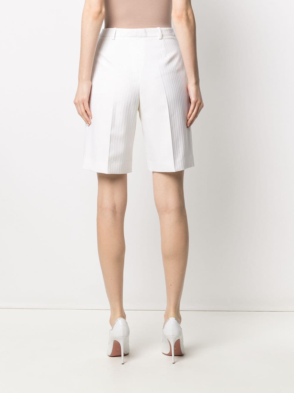 Shop Saint Laurent Pinstripe Tailored Shorts In Neutrals