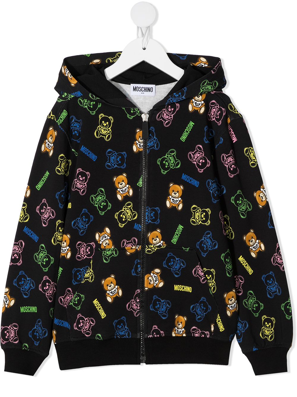 фото Moschino kids худи на молнии с принтом teddy bear