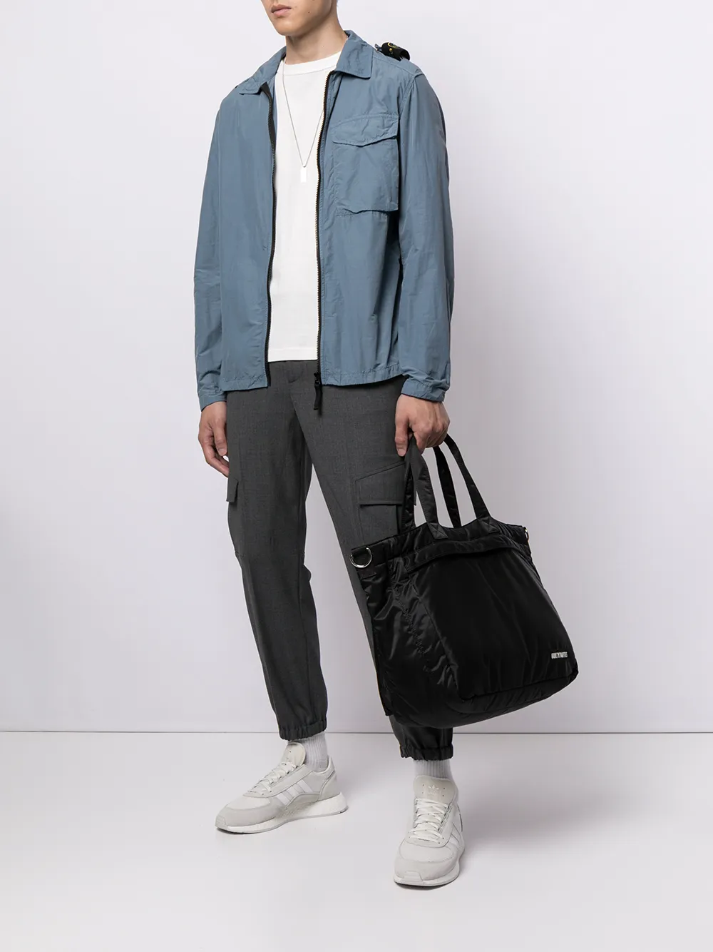 фото Stone island рубашка на молнии с нашивкой-логотипом
