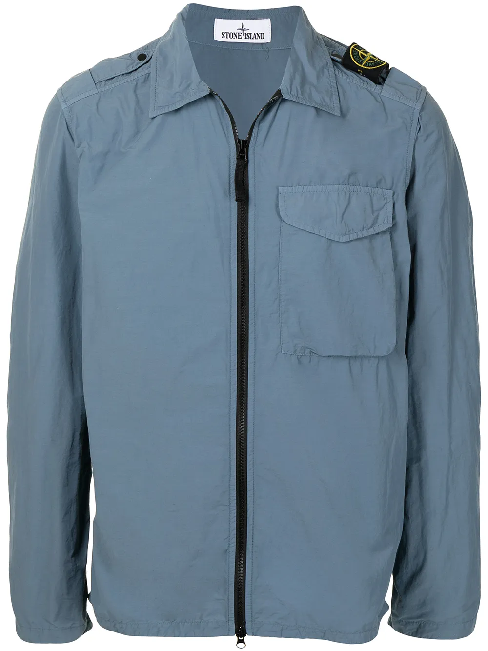 фото Stone island рубашка на молнии с нашивкой-логотипом