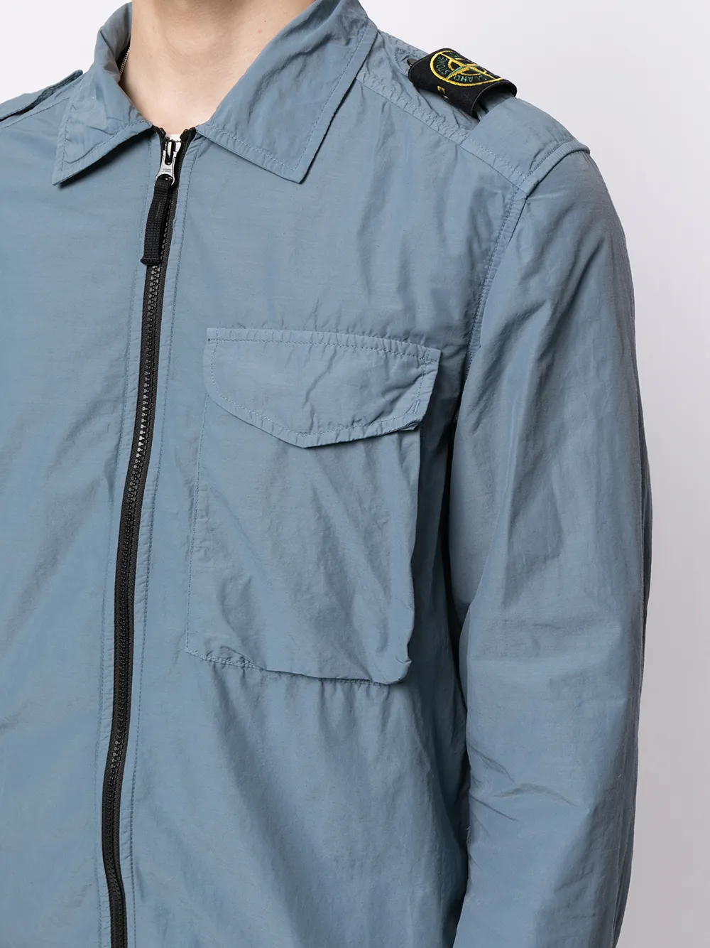 фото Stone island рубашка на молнии с нашивкой-логотипом