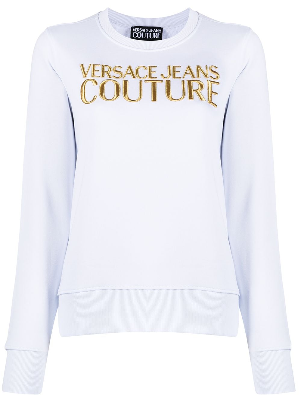 фото Versace jeans couture толстовка с круглым вырезом и вышитым логотипом