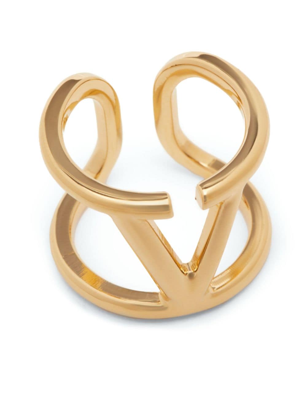 Shop Valentino Vlogo Signature Cuff Ring In Gold